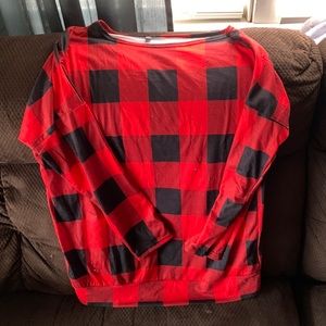Red and black shirt